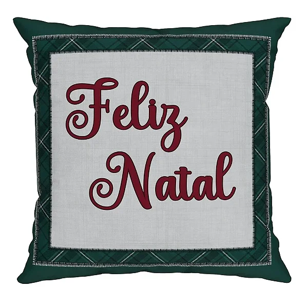 Capa para Almofada Natalina - Feliz Natal 445552 - 43x43cm - Belchior