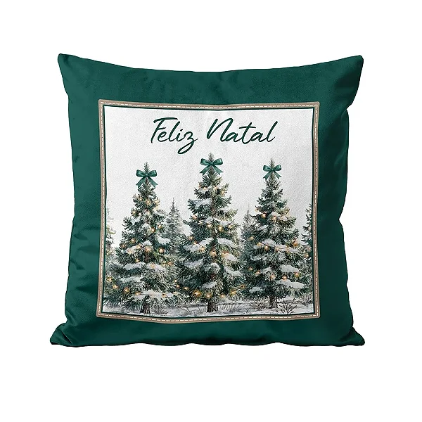 Capa para Almofada Natalina - Pinheiros 345612 - 43x43cm - Belchior