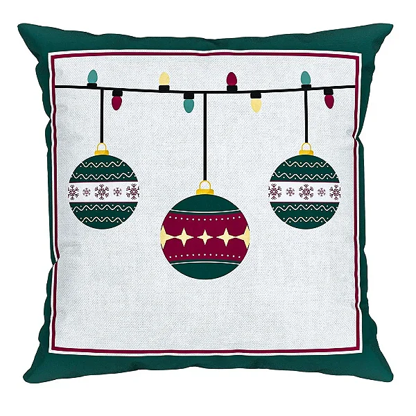 Almofada Natalina - Bolas de Natal 445555 - 43x43cm - Belchior