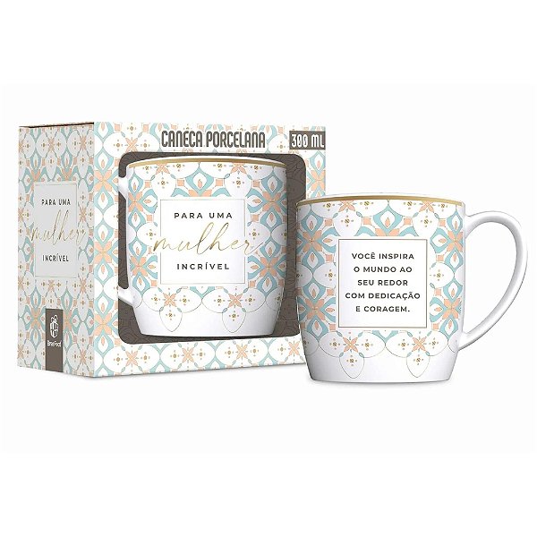 Caneca de Porcelana Urban Para Uma Mulher Incrível 300ml - Brasfoot