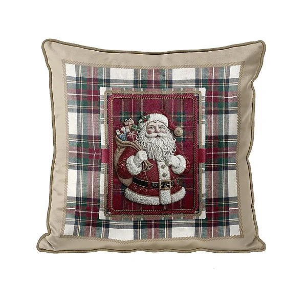 Capa para Almofada Natalina Codornê - Noel 345595 - 50x50cm - Belchior