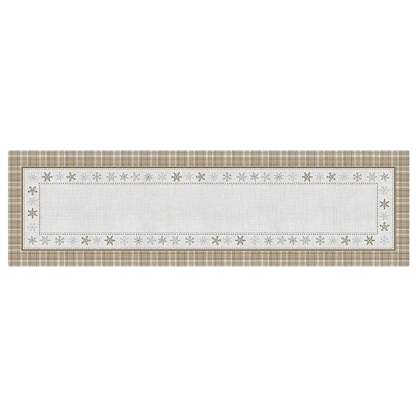 Trilho de Mesa Natalino - Flocos de Neve - 42cm x 1,41m - Belchior