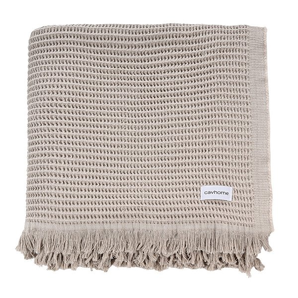 Manta Decorativa Comfort Piquet Casal - Nude - Cavhome