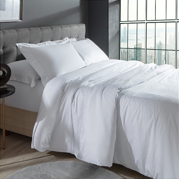 Capa para Edredom Satinée Duvet 300 Fios - Casal - Branco - Kacyumara