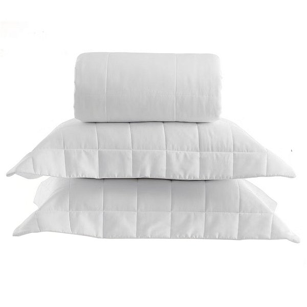 Jogo de Colcha Satinée Square Queen 300 Fios - Branco - Kacyumara