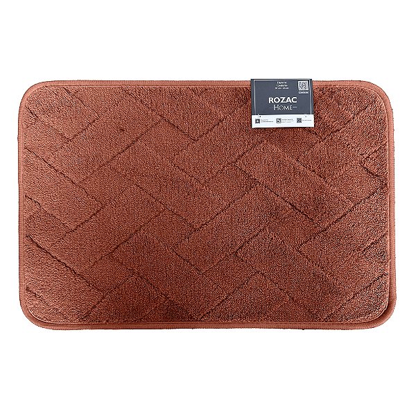 Tapete Tijolinho Conforto Antiderrapante - 38cmX58cm - Terracota - Rozac