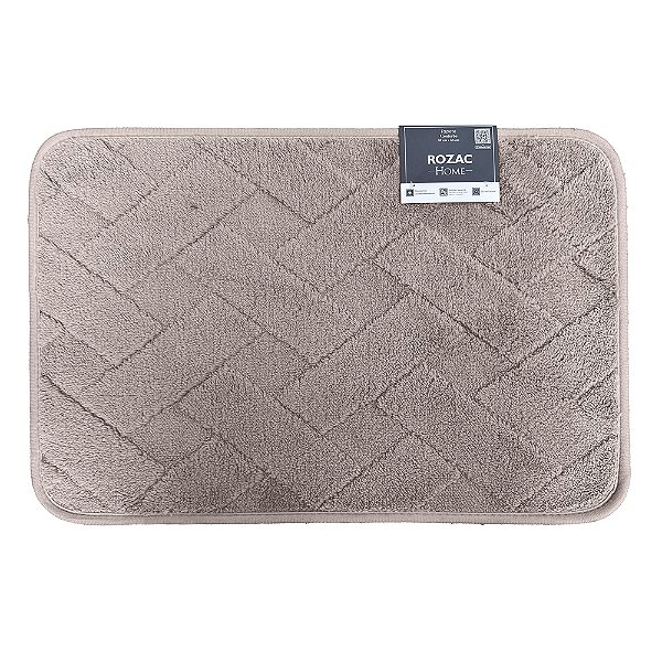 Tapete Tijolinho Conforto Antiderrapante - 38cmX58cm - Taupe - Rozac