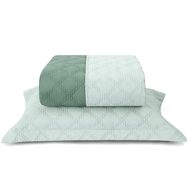 Jogo de Cobre Leito Nuance Solteiro - Verde Malva/Verde Floresta - 2 Peças - Lavive
