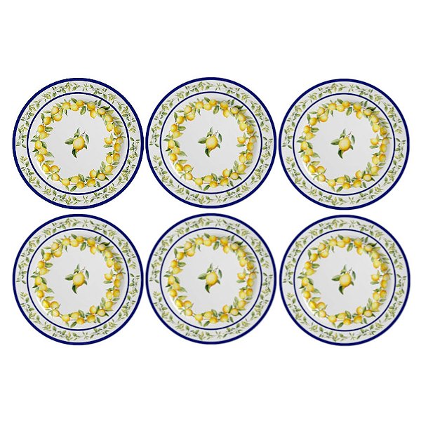 Jogo de Pratos Rasos Limone - 29cm - 6 Peças - Alleanza