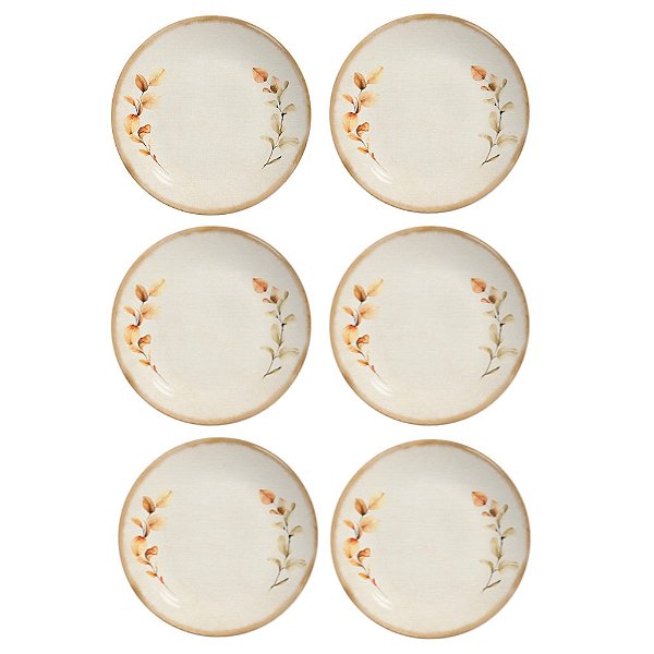 Jogo de Pratos Rasos Pumpkin - 29cm - 6 Peças - Alleanza