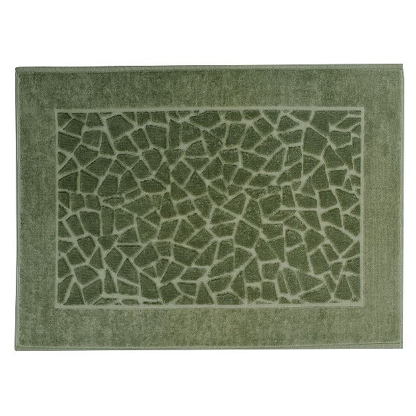 Toalha para Piso Felpudo Jacquard Confort Mosaico - Verde Militar 11436 - Döhler