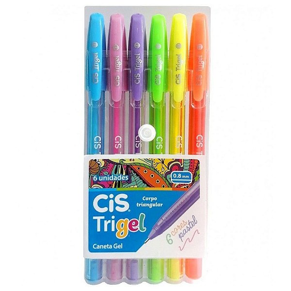Conjunto Caneta Trigel Pastel - 6 cores - Cis