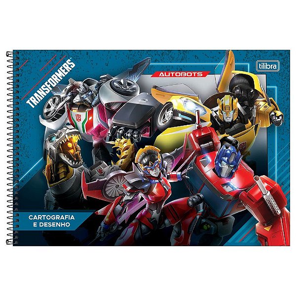 Caderno de Cartografia e Desenho Transformers - Azul - Tilibra