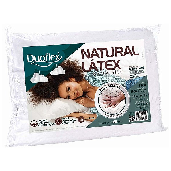 Travesseiro Natural Látex Extra Alto - Duoflex
