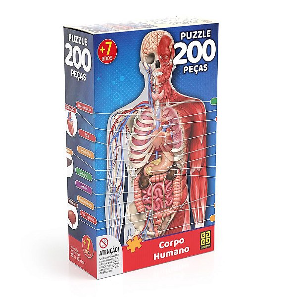 Quebra-Cabeça 200 Peças - Corpo Humano - Grow