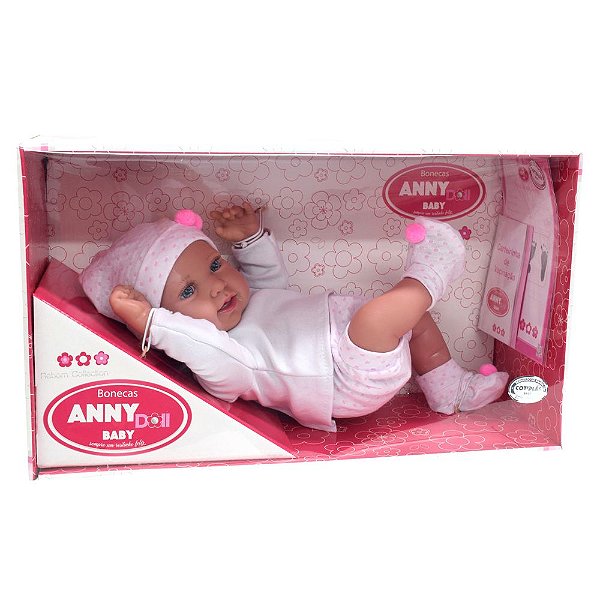 Boneca Anny Doll Baby Reborn Gorrinho - Cotiplás