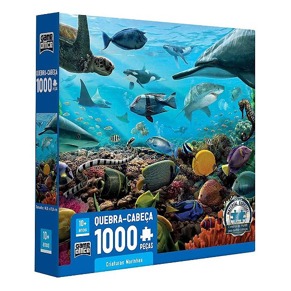 Quebra Cabeça Criaturas Marinhas - 1000 peças - Game Office