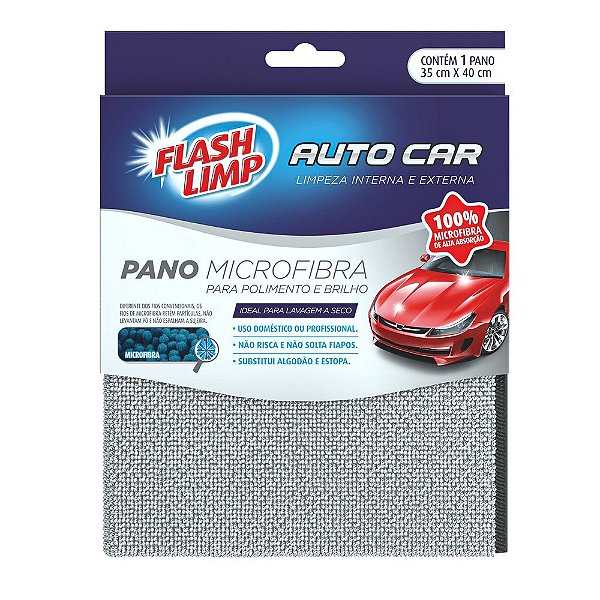 Pano Microfibra para Polimento e Brilho Auto Car - Flash Limp