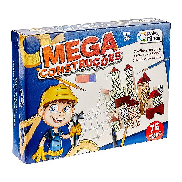 Jogo Mega Construções - 76 peças - Pais e Filhos