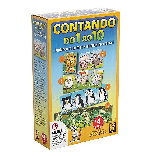 Jogo Contando do 1 ao 10 - Animais - Grow