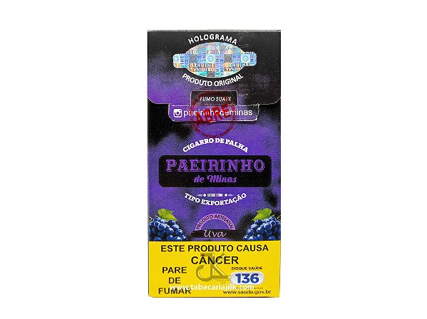 Cigarro de Palha Paeirinho de Minas Uva Maço C/20