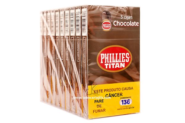 Charuto Phillies Titan Chocolate Pacote C/10 Petacas