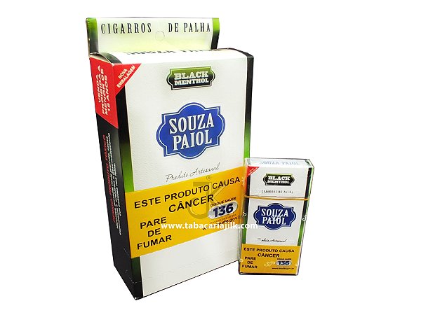 Cigarro de Palha Souza Paiol Black Menthol (Menta) Caixa C/10