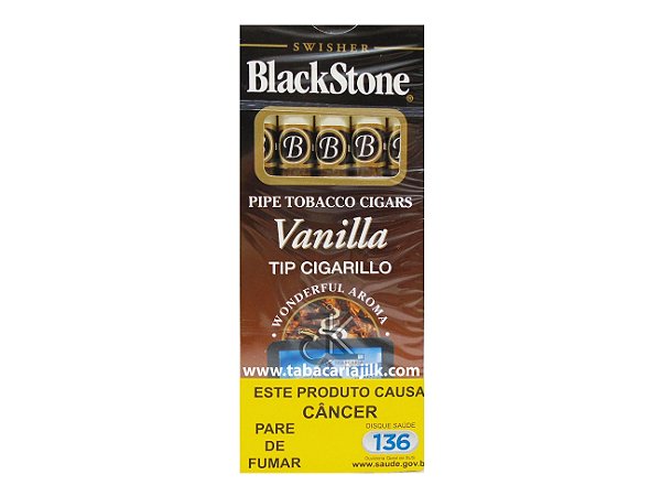 Cigarrilha BlackStone Vanilla com piteira C/5