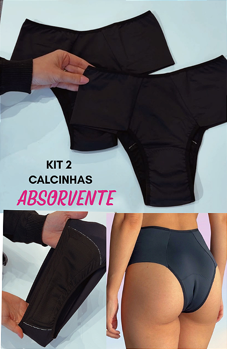 KIT 2 Calcinhas Absorventes Menstrual/Escape de Urina