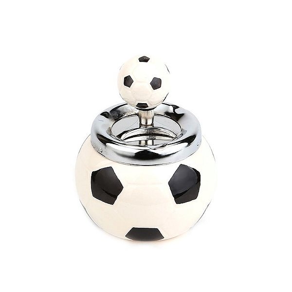 Cinzeiro de Cerâmica para Cigarro - Bola de Futebol Branca