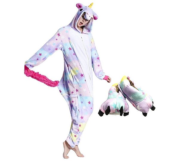 Pijama e pantufa de unicórnio Clearance