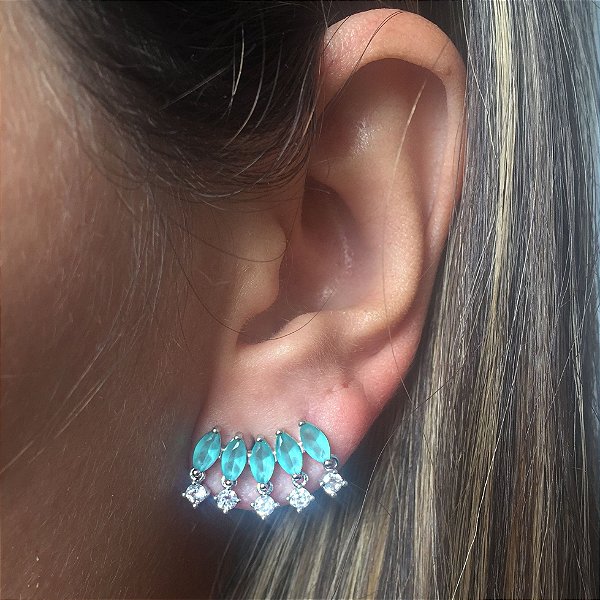 Brinco Earcuff Turquesa