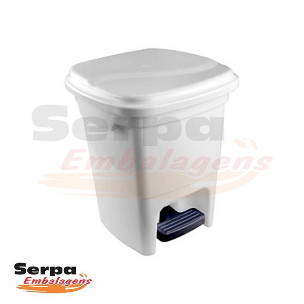 Lixeira 15 Litros com Pedal Branca