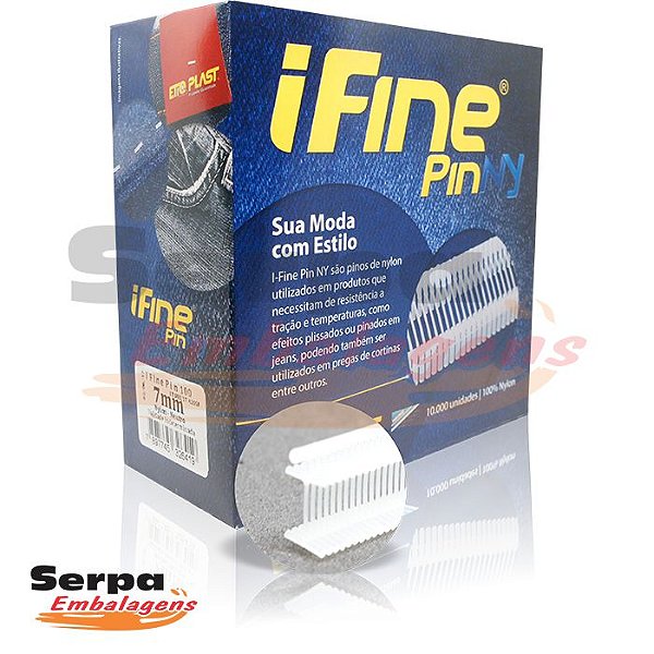 Pino iFine Pin NY - 7mm - Caixa com 10.000 pinos