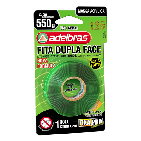 Fita Dupla Face 12mm x 2m ADELBRAS