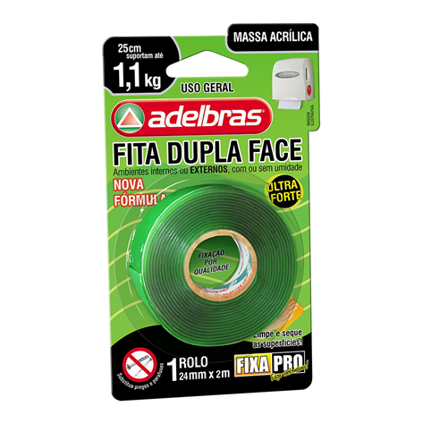 Fita Dupla Face 24mm x 2m ADELBRAS