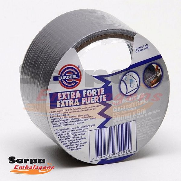 Fita Adesiva Silver Tape Multiuso Reforçada 50mm x 5m Prata