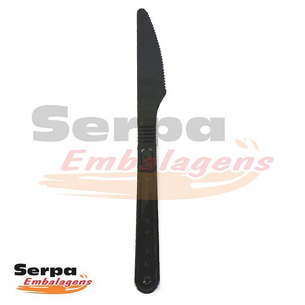 Faca Forte para Refeição PRETA - Caixa com 500 unidades