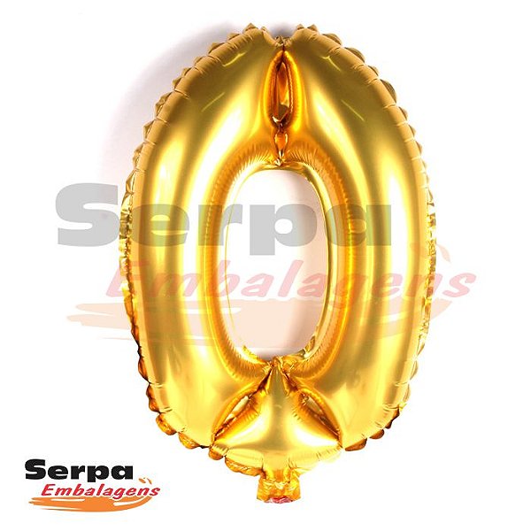 Balão Metalizado Número 0 - 110 cm DOURADO