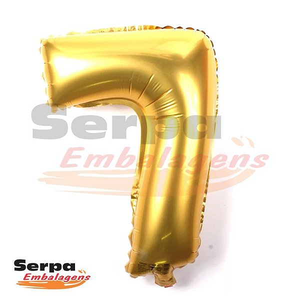 Balão Metalizado Número 7 - 110 cm DOURADO