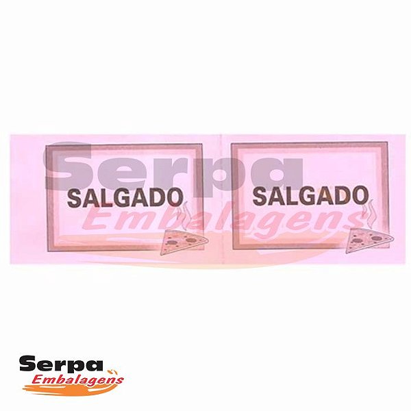 Ticket de Salgado com 100 unidades - 152x53mm