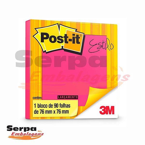 Bloco de Anotações Post-it 76x76mm - Pink NEON