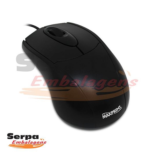 Mouse Ótico 1000 DPI conexão USB - Preto