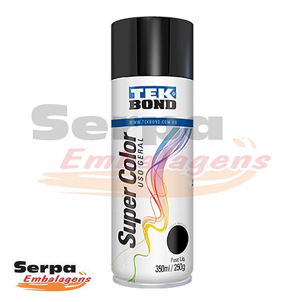 TINTA SPRAY PRETO BRILHANTE 350ML/250G