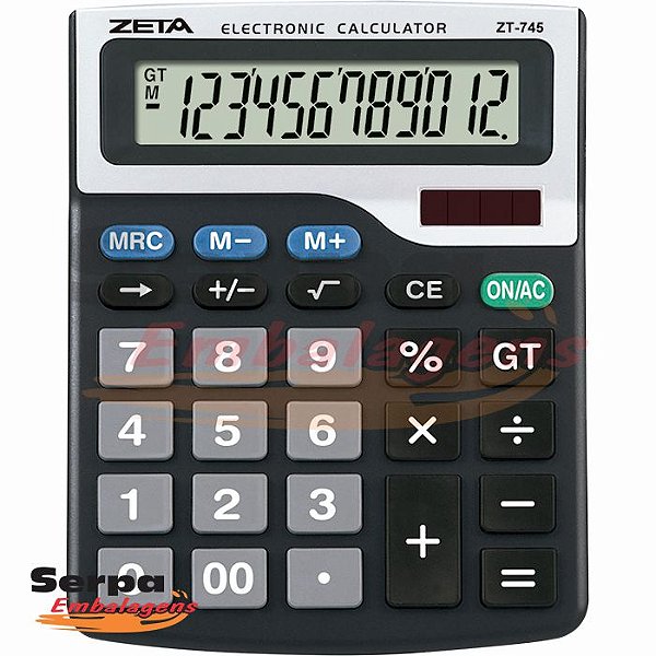 Calculadora de Mesa 12 Dígitos Visor Grande