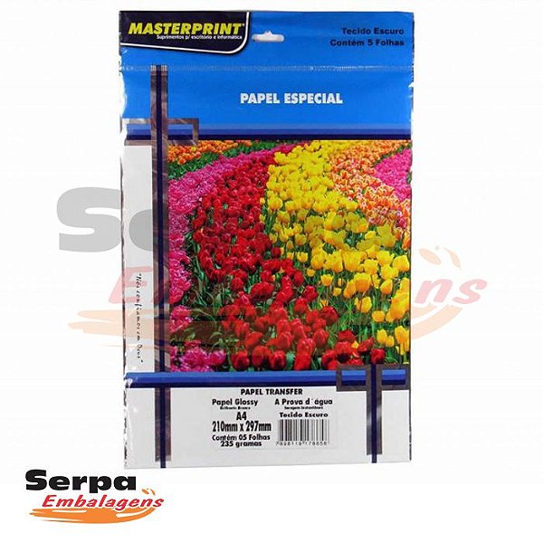 Papel Transfer 160gr - Para Tecido Escuro - c/ 5 Folhas