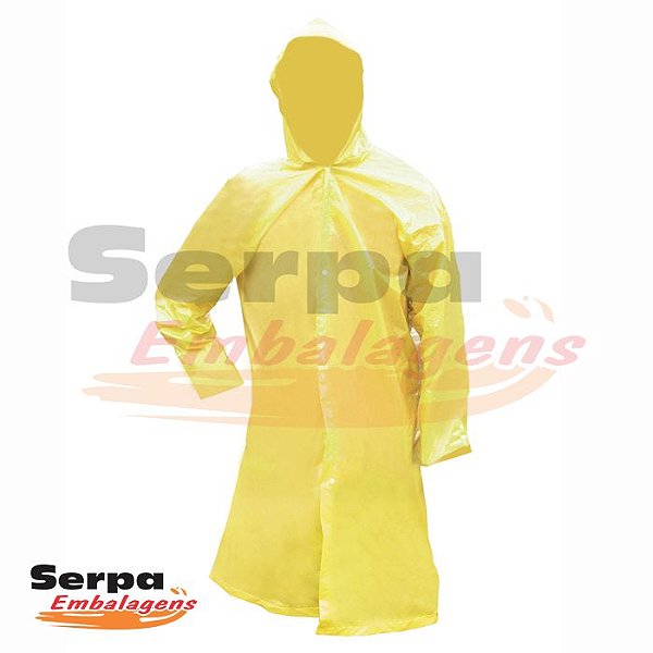 Capa de Chuva PVC com Manga Amarela GG 1,30M