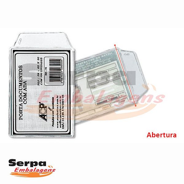 Protetor Porta Documentos com aba - 6,5x9 cm - ACP