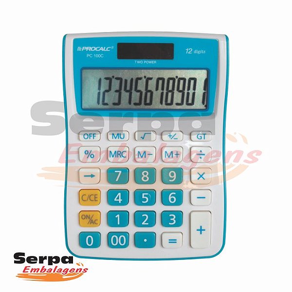 Calculadora de Mesa Azul com 12 dígitos