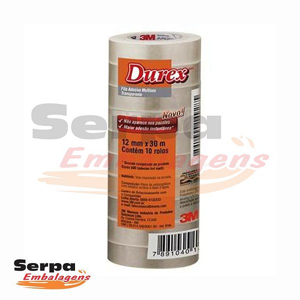 Fita Durex 12mm x 30m Transparente 3M